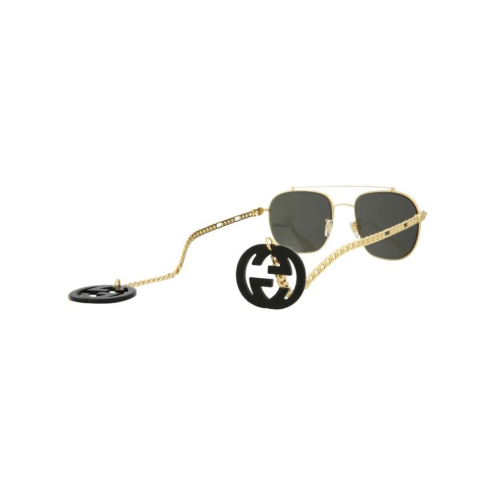 Gucci Square-Frame Metal Sunglasses Gold Mens - Picture 4 of 6